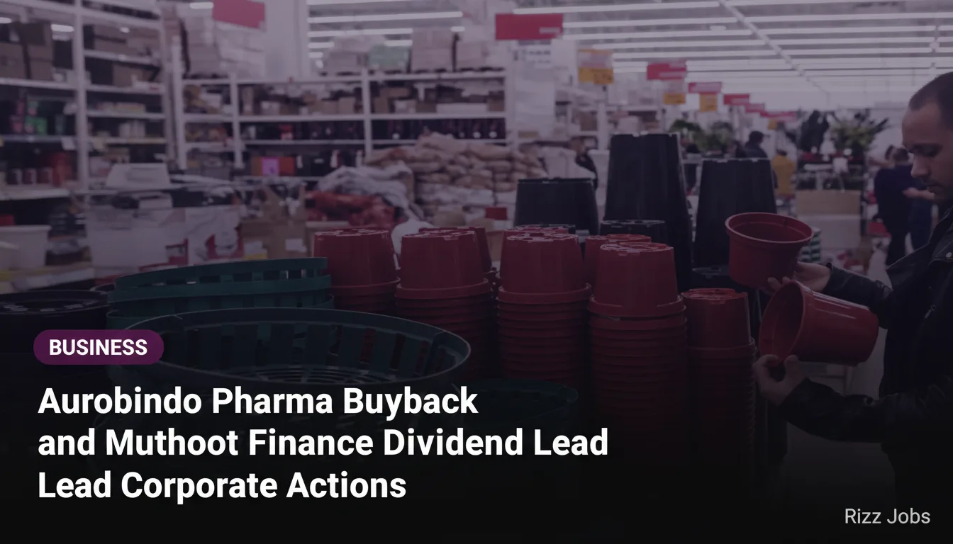 Aurobindo Pharma Buyback and Muthoot Finance Dividend Lead Corporate Actions — Rizz Jobs