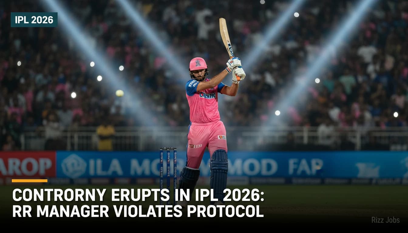 Controversy Erupts in IPL 2026: RR Manager Violates Protocol — Rizz Jobs