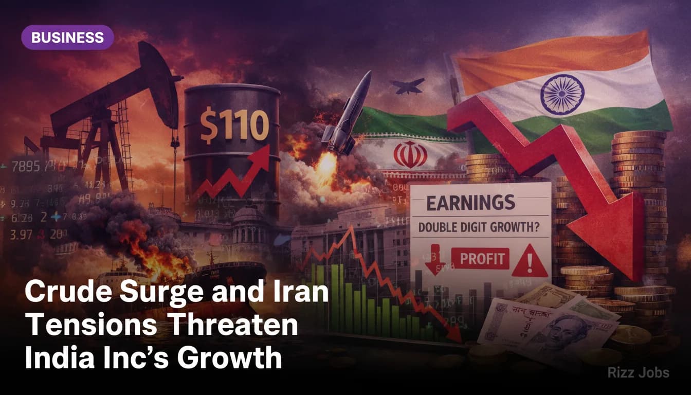 Crude Surge and Iran Tensions Threaten India Inc's Growth — Rizz Jobs