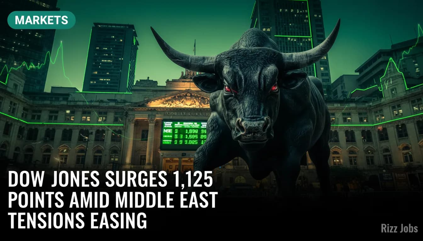 Dow Jones Surges 1,125 Points Amid Middle East Tensions Easing — Rizz Jobs