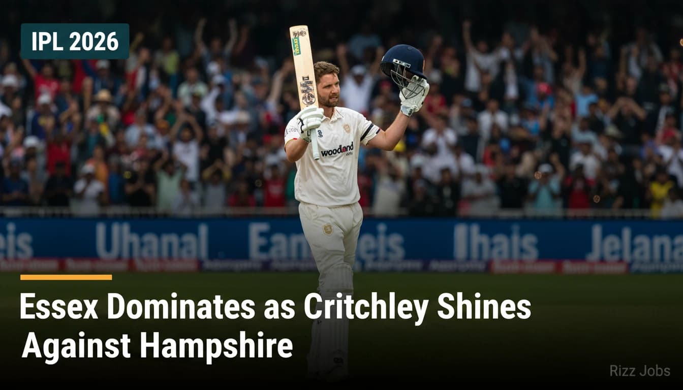 Essex Dominates as Critchley Shines Against Hampshire — Rizz Jobs