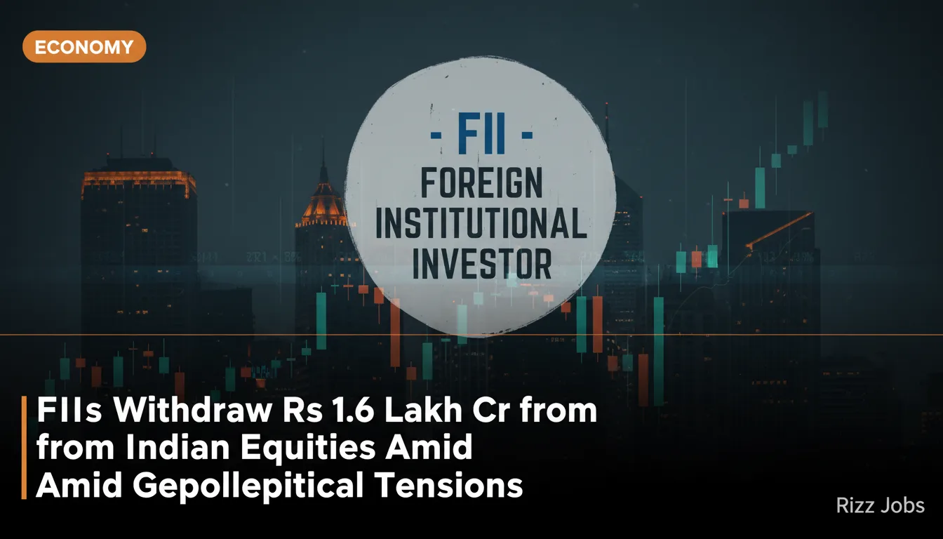 FIIs Withdraw Rs 1.6 Lakh Cr from Indian Equities Amid Geopolitical Tensions — Rizz Jobs