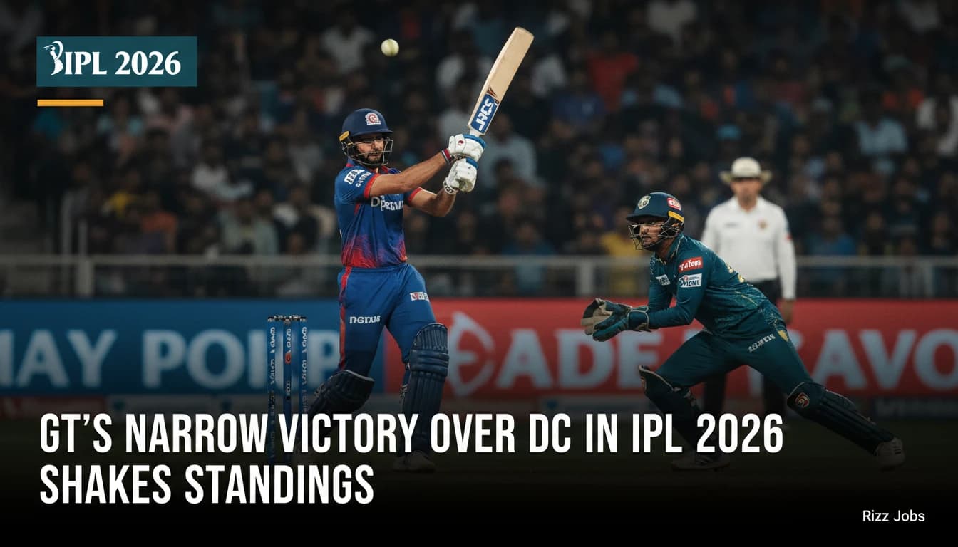 GT's Narrow Victory Over DC in IPL 2026 Shakes Standings — Rizz Jobs