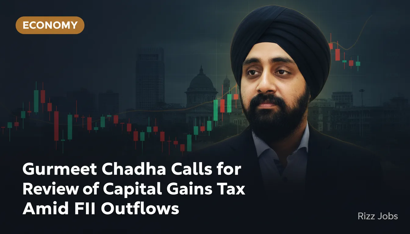 Gurmeet Chadha Calls for Review of Capital Gains Tax Amid FII Outflows — Rizz Jobs