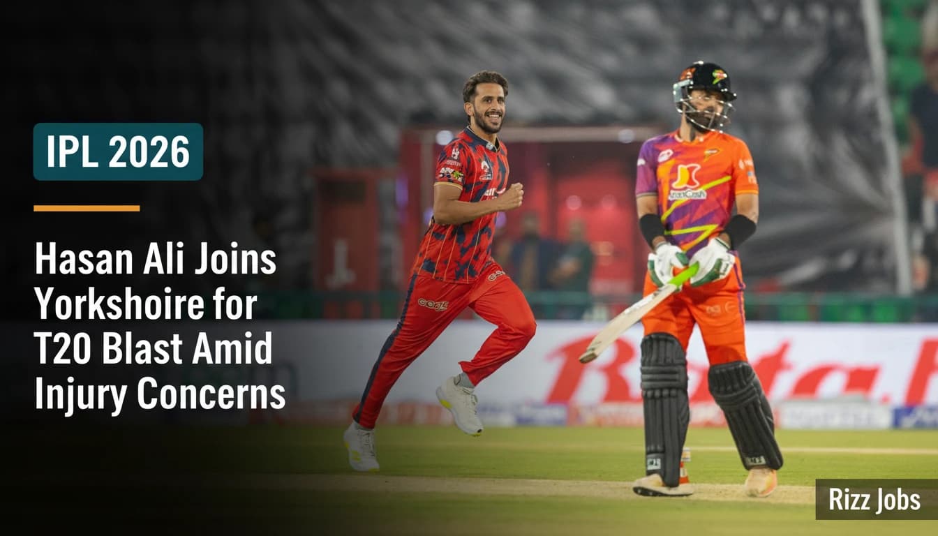 Hasan Ali Joins Yorkshire for T20 Blast Amid Injury Concerns — Rizz Jobs