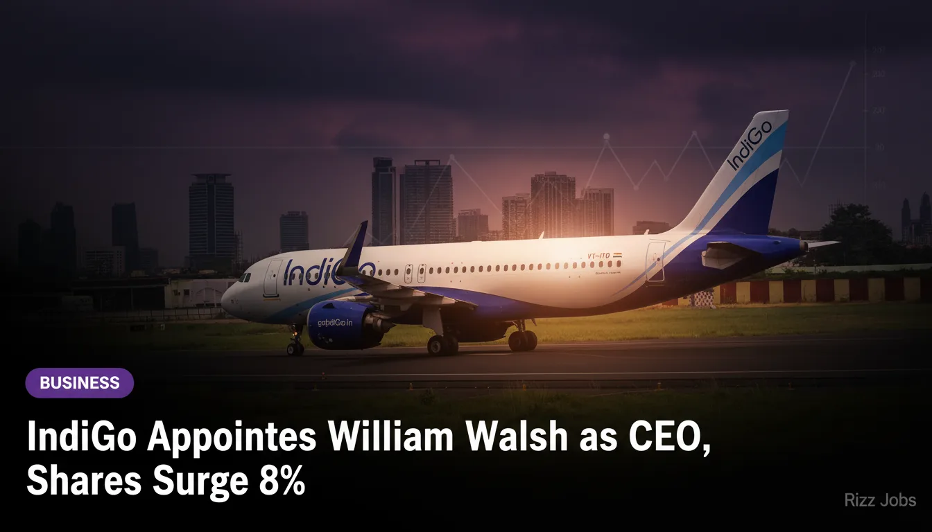 IndiGo Appoints William Walsh as CEO, Shares Surge 8% — Rizz Jobs