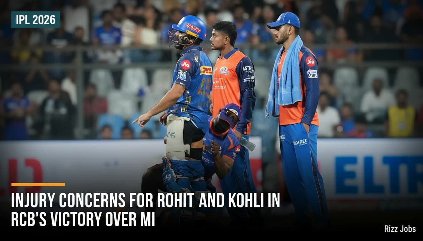 Injury Concerns for Rohit and Kohli in RCB's Victory Over MI — Rizz Jobs