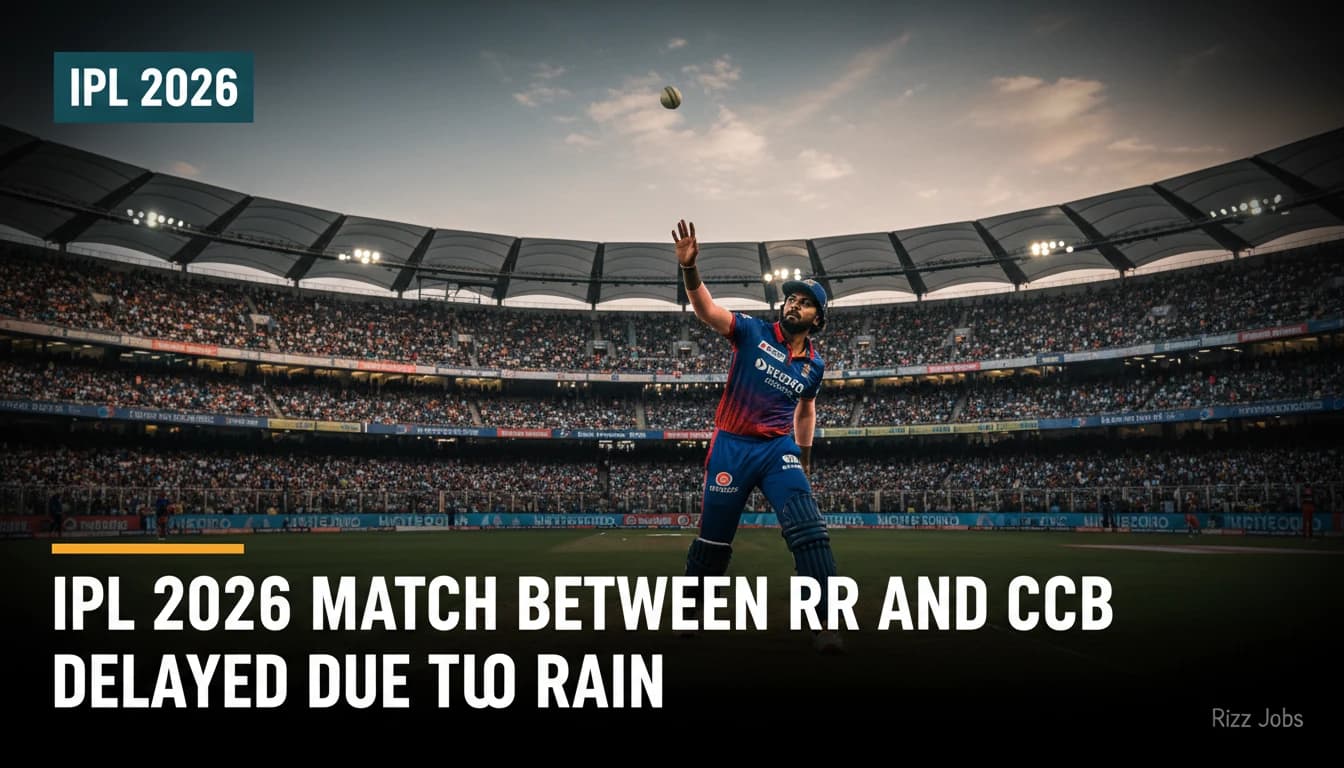 IPL 2026 Match Between RR and RCB Delayed Due to Rain — Rizz Jobs