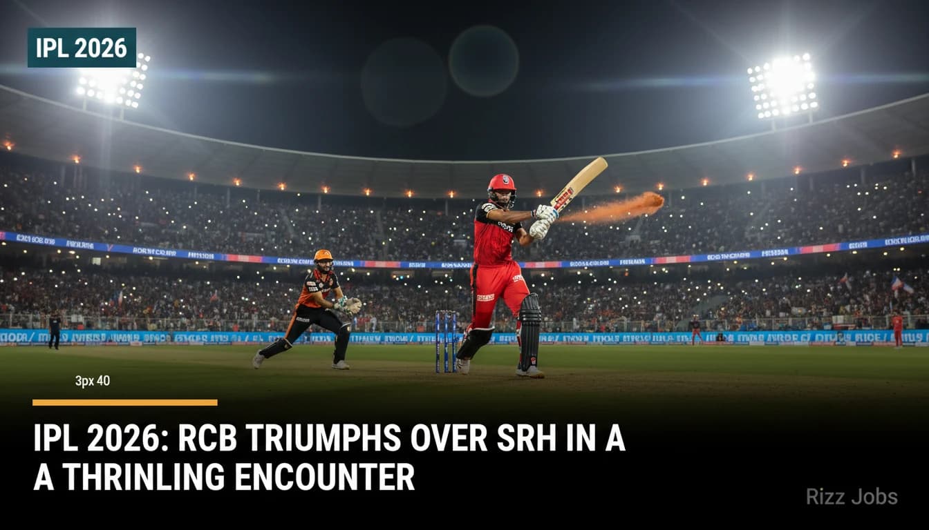 IPL 2026: RCB Triumphs Over SRH in a Thrilling Encounter — Rizz Jobs