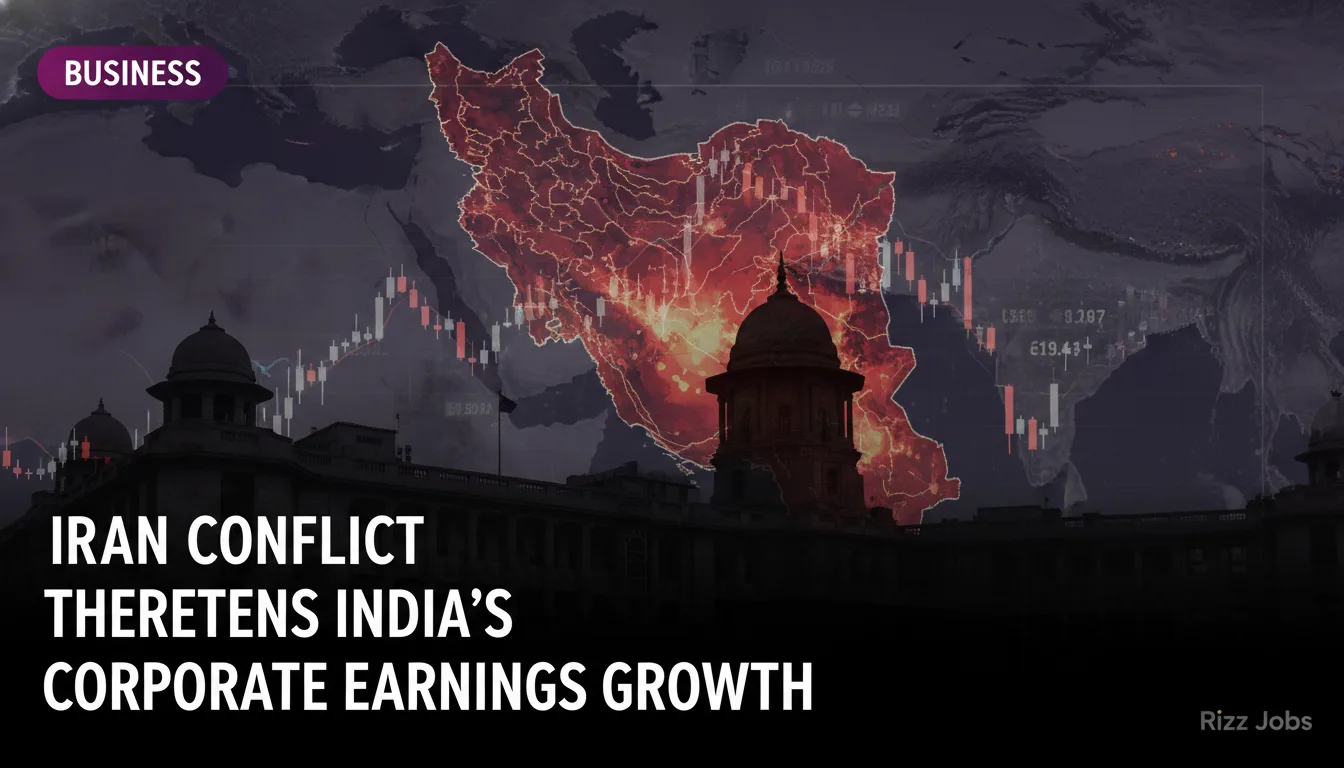 Iran Conflict Threatens India's Corporate Earnings Growth — Rizz Jobs