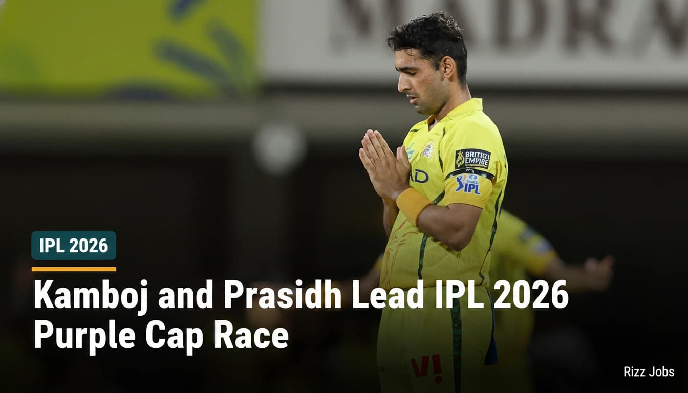 Kamboj and Prasidh Lead IPL 2026 Purple Cap Race — Rizz Jobs