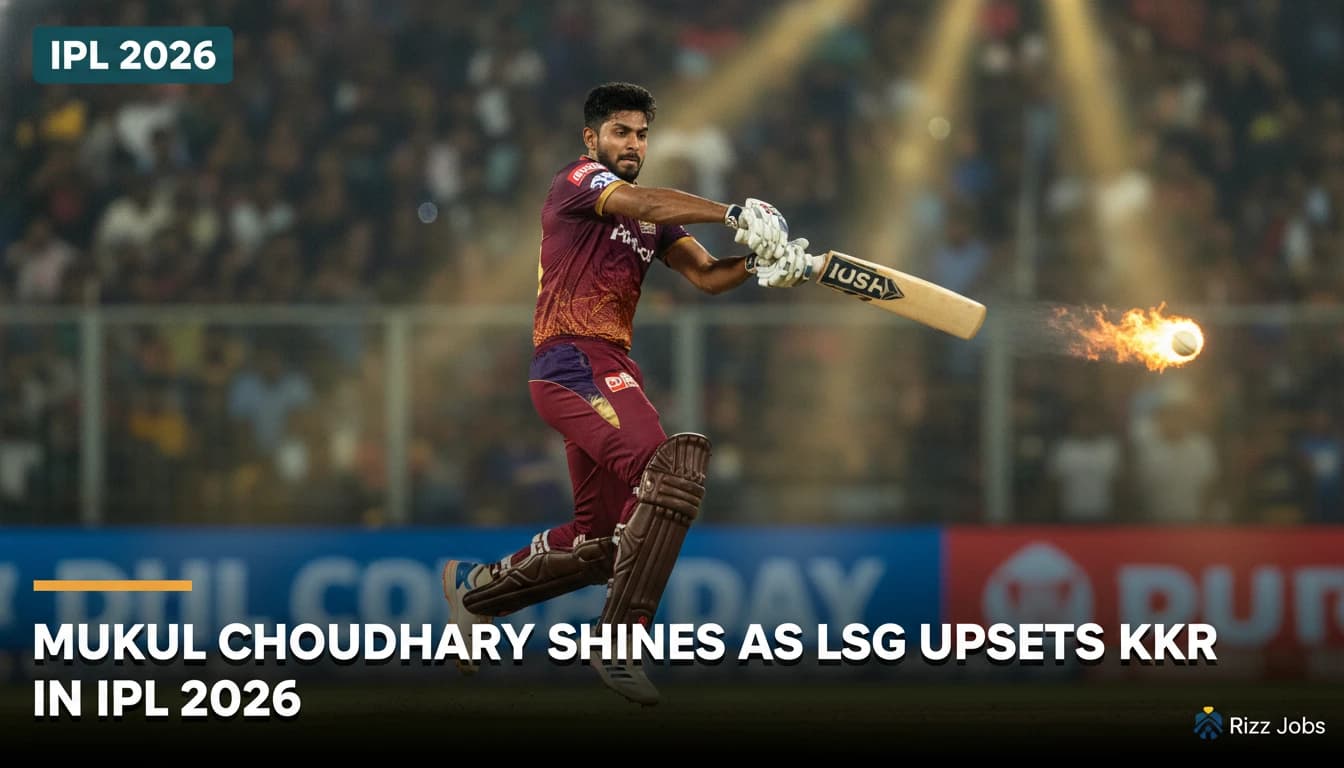 Mukul Choudhary Shines as LSG Upsets KKR in IPL 2026 — Rizz Jobs