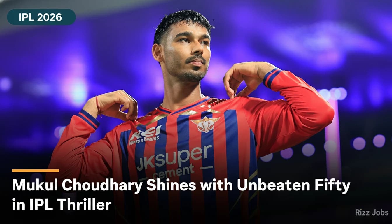 Mukul Choudhary Shines with Unbeaten Fifty in IPL Thriller — Rizz Jobs