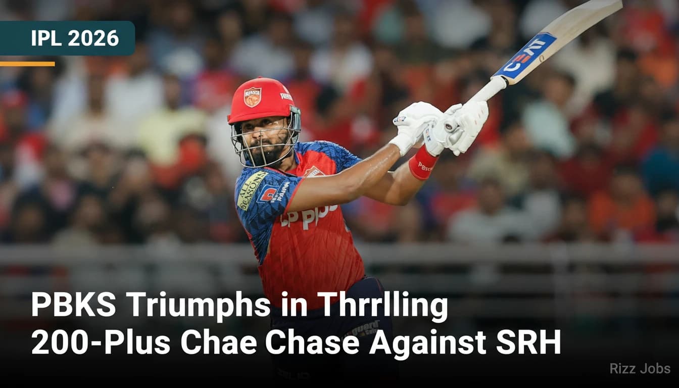 PBKS Triumphs in Thrilling 200-Plus Run Chase Against SRH — Rizz Jobs