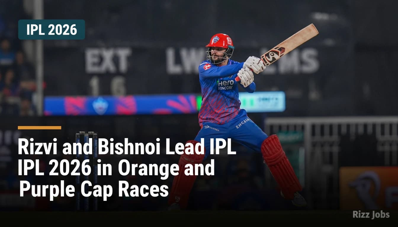 Rizvi and Bishnoi Lead IPL 2026 in Orange and Purple Cap Races — Rizz Jobs