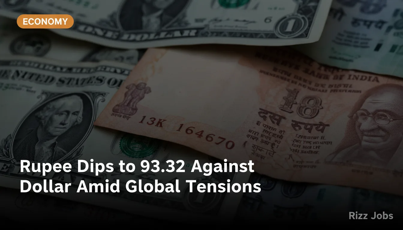 Rupee Dips to 93.32 Against Dollar Amid Global Tensions — Rizz Jobs