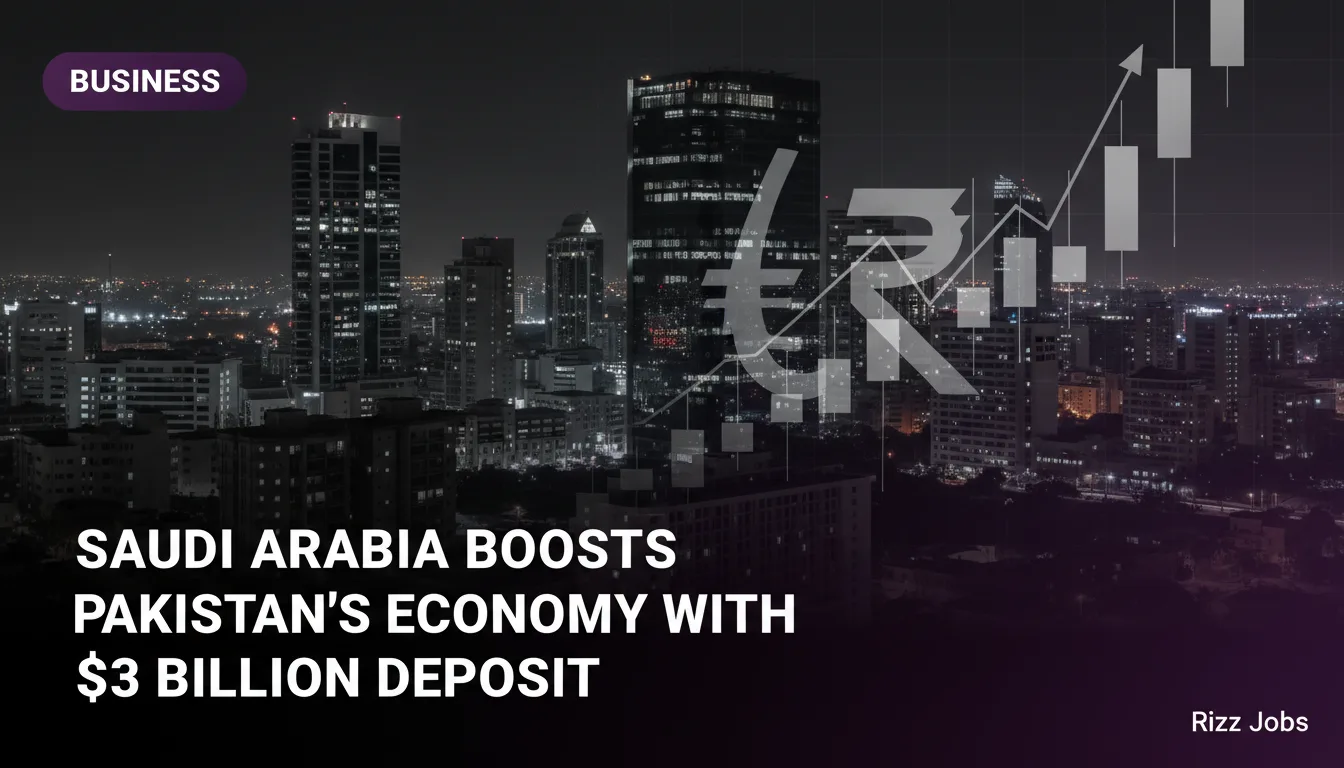Saudi Arabia Boosts Pakistan's Economy with $3 Billion Deposit — Rizz Jobs