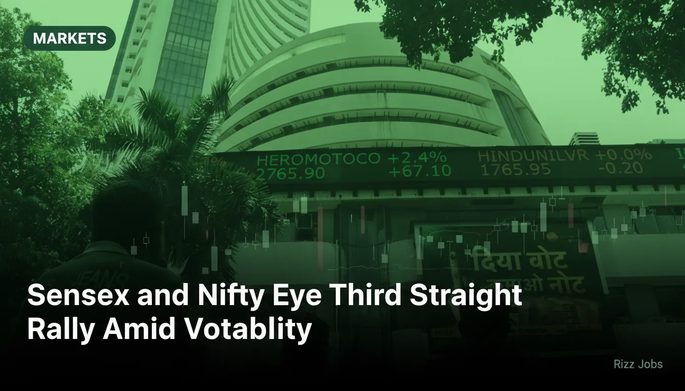 Sensex and Nifty Eye Third Straight Rally Amid Volatility — Rizz Jobs