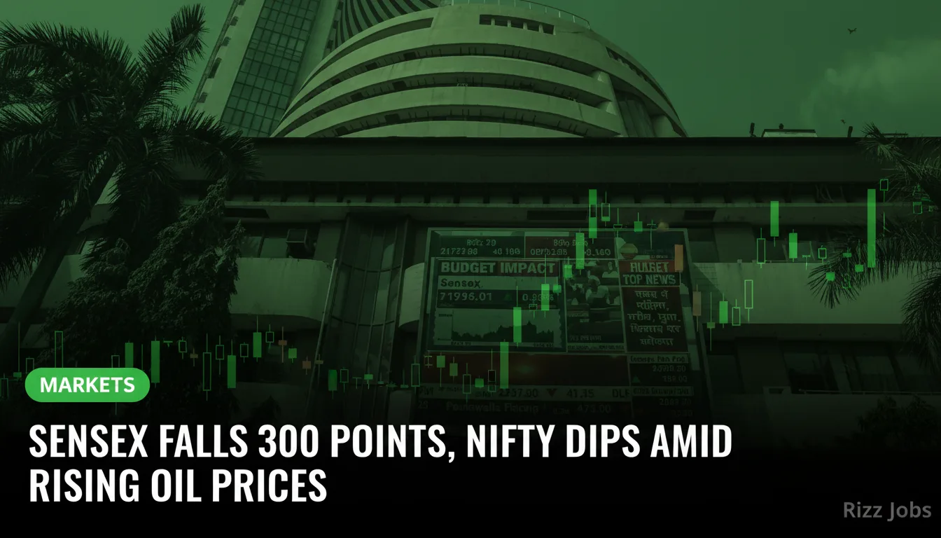 Sensex Falls 300 Points, Nifty Dips Amid Rising Oil Prices — Rizz Jobs