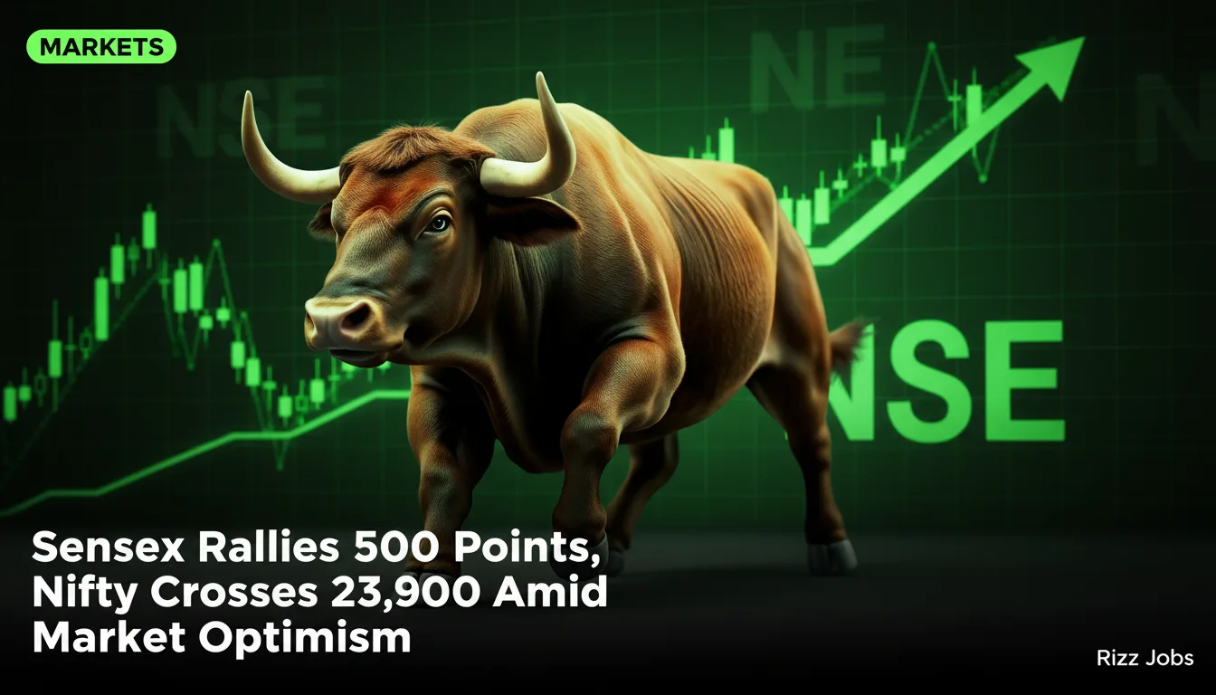 Sensex Rallies 500 Points, Nifty Crosses 23,900 Amid Market Optimism — Rizz Jobs